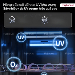 Tủ sấy bát Fujihome DD220 220 lít cảm ứng, UV + Ozone - cho quán ăn và bếp văn phòng