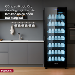 Tủ sấy bát Fujihome DD220 220 lít cảm ứng, UV + Ozone - cho quán ăn và bếp văn phòng