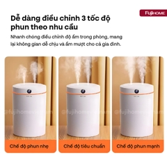 Máy phun sương Fujihome HM05B 5L cắm USB – báo độ ẩm trên màn LED, đặt bàn làm việc