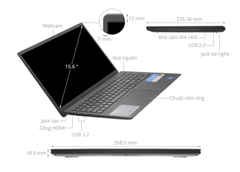 Laptop Dell Inspiron 3520 N5I5122W1 15 i5 1235U/8GB/256GB/120Hz/OfficeHS/Win11 | Hàng chính hãng