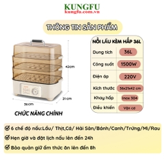 Nồi lẩu hấp đa năng Kungfu KF-NHM01 (vặn cơ) | Hàng chính hãng