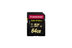 Thẻ nhớ SD card 64 GB Transcend SDXC UHS-II Speed Class 3 (U3) cards MLC Flash (R285, W180MB/s) | Hàng chính hãng