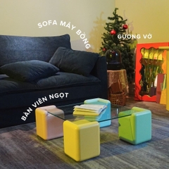 BÀN VIÊN NGỌT - MẶT KÍNH/MDF SƠN