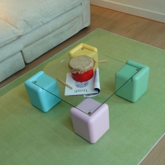 BÀN VIÊN NGỌT - MẶT KÍNH/MDF SƠN