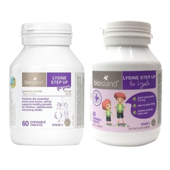 Viên nhai bioisland lysine tăng chiều cao cho trẻ từ 6 tuổi trở lên hộp 60 viên