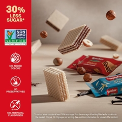 Bánh xốp Socola hạt dẻ Loacker Milky  Minis Chocolate Bag 800g mix 3 vị socola hạt dẻ, socola đen và socola vị vani  80 gói nhỏ