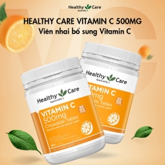 Viên nhai Vitamin C 500mg Chewable Healthy Care hỗ trợ làm đẹp da, tăng đề kháng 500 viên