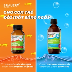 Dầu cá Tuyết bổ sung DHA Brauer Ultra Pure Cod Liver Oil dầu cá cho trẻ từ 1 tuổi dạng 90 viên nang