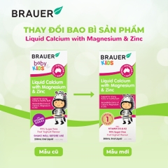 Siro canxi, magie và kẽm brauer cho trẻ trên 1 tuổi giúp xương và răng chắc khỏe chai 200ml