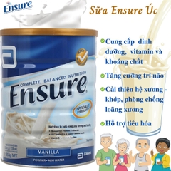 Sữa bột ensure  abbott vanilla 850g nội địa Úc hương vani giàu dinh dưỡng hộp 850g