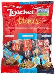 Bánh xốp Socola hạt dẻ Loacker Milky  Minis Chocolate Bag 800g mix 3 vị socola hạt dẻ, socola đen và socola vị vani  80 gói nhỏ