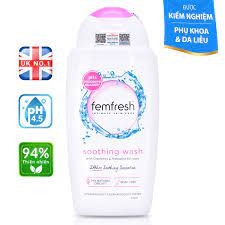 Dung dịch vệ sinh phụ nữ dịu nhẹ Femfresh Soothing Wash bổ sung lợi khuẩn 250ml
