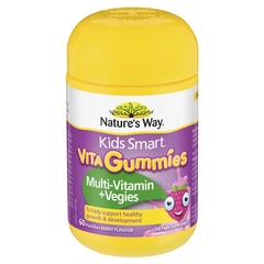 Kẹo dẻo bổ sung vitamin từ rau Nature's Way Vita Gummies Multivitamin+Vegies cho bé 60 viên bổ sung chất xơ cho bé phát triển toàn diện