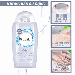Dung dịch vệ sinh phụ nữ cao cấp cho da nhạy cảm Femfresh 0% Sensitive Wash 250ml