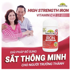 Nature’s Way high strength Iron + vitamin C và B12 – Bổ sung sắt hữu cơ cho người thiếu sắt, bổ sung sắt cho bà bầu