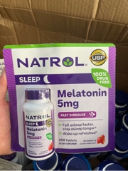 Hỗ trợ giấc ngủ ngon Natrol Melatonin Sleep 5mg 250 viên giúp ngủ ngon, cải thiện chứng mất ngủ mệt mỏi lo âu (ngậm)