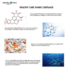Sụn vi cá Healthy Care shark cartilage 750mg hỗ trợ xương khớp hộp 200 viên