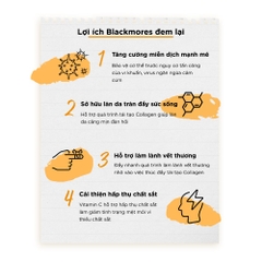 Bổ sung  vitamin c blackmores bio c 1000mg 31 viên tăng sức đề kháng, hệ miễn dịch, trắng sáng da