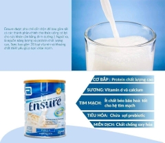 Sữa bột ensure  abbott vanilla 850g nội địa Úc hương vani giàu dinh dưỡng hộp 850g