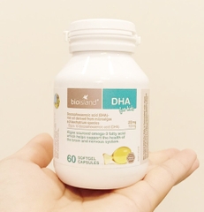 Dầu cá dha bio island for kids phát triển trí não cho bé hộp 60 viên