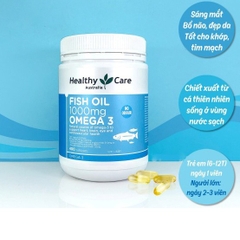 Dầu cá Omega 3 Healthy Care Fish Oil 1000mg sáng mắt, tăng thị lực 400 viên