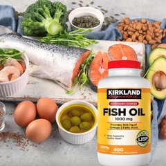 Dầu cá Fish Oil 1000mg Kirkland Signature sáng mắt, tăng thị lực hộp 400 viên
