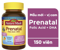 Vitamin tổng hợp cho bà bầu nature Prenatal Multivitamin Folic Acid + DHA Softgels hộp 150 viên nội địa Mỹ