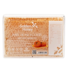 Mật ong bánh tổ nguyên chất golden honey honeycomb chín tự nhiên từ tổ ong hộp 500g