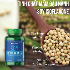 Mầm đậu nành puritan's pride non-GMO soy Isoflavones 120 viên