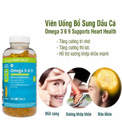 Viên uống bổ sung dầu cá Omega 3 6 9 Member’s Mark Supports Heart Health 325 viên