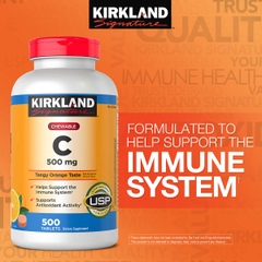 Viên nhai Vitamin C Kirkland Signature 500mg hỗ trợ làm đẹp da, tăng đề kháng 500 viên