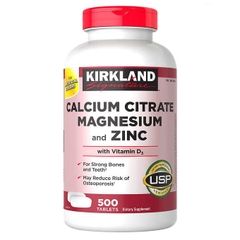 Viên uống chắc xương Kirkland Signature Calcium Citrate Magnesium And Zinc 500mg hộp 500 viên