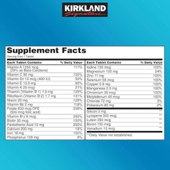 Thực phẩm bảo vệ sức khỏe Kirkland Signature Daily Multi 500 viên vitamin tổng hợp dưới 50 tuổi hộp 500 viên