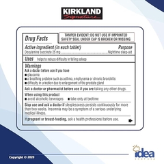 Ngủ ngon kirkland signature sleep aid 2 hộp x 96 viên