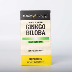 Mason Natural Ginkgo Biloba – Hỗ trợ tăng cường sức khỏe não bộ, cải thiện trí nhớ 60 viên