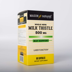 Viên Uống Bổ Gan Mason Natural Milk Thistle 500mg Lọ 60 Viên Hỗ Trợ Giải Độc, Bổ Gan, Cải Thiện Chức Năng Gan