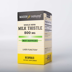 Viên Uống Bổ Gan Mason Natural Milk Thistle 500mg Lọ 60 Viên Hỗ Trợ Giải Độc, Bổ Gan, Cải Thiện Chức Năng Gan