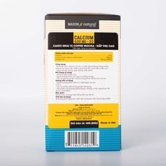 Mason Natural Calcium 600mg + D3 - Bổ sung canxi cho cơ thể 100 viên