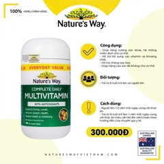Vitamin tổng hợp Nature’s Way Complete Daily Multivitamin100 Viên bổ sung vitamin và khoáng chất