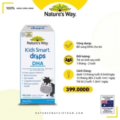 Nature's Way Kids Smart Drops DHA - Hỗ trợ phát triển não bộ, thị lực cho trẻ 20ml