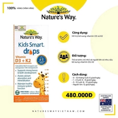 Nature's Way Kids Smart Drops Vitamin D3 + K2 - Vitamin D3K2 Organic 11ml