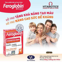 TPBVSK Vitabiotics Feroglobin B12 Haemoglobin Hộp 30 Viên Hỗ Trợ tăng khả năng tạo máu, bổ sung sắt