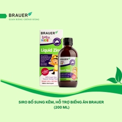 Siro bổ sung kẽm Brauer Baby Kids Liquid 200mL hỗ trợ trẻ biếng ăn cho trẻ từ 1 tuổi