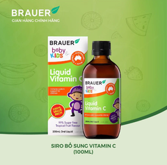 Siro vitamin c brauer baby kids liquid cho trẻ trên 1 tuổi tăng cường đề kháng chai 100ml