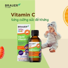 Siro vitamin c brauer baby kids liquid cho trẻ trên 1 tuổi tăng cường đề kháng chai 100ml