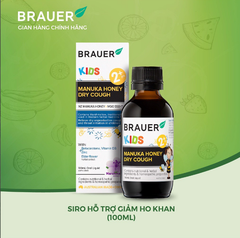 Siro giảm ho khan Brauer Kids Manuka Honey Dry Cough 100ml cho trẻ từ 2 tuổi trở lên