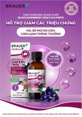 Siro giảm các triệu chứng cảm cúm, cảm lạnh Brauer Black Elederberry cold and flu forte (100ML)