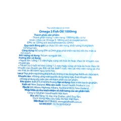 Dầu cá đại dương New ZealandGoodhealth Omega 3 Fish Oil 1000mg 150 viên