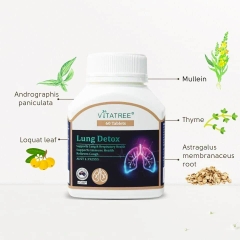 Thải độc phổi vitatree lung detox 60 viên hỗ trợ hệ ho hấp, giảm ho