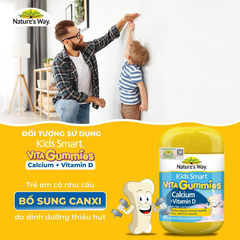 Calcium Vitamin D  Kẹo Dẻo Cho Bé Nature’s Way Kids Smart Vita Gummies hộp 60 Viên Tăng chiều cao